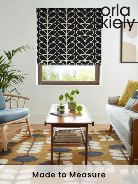 Orla Kiely Liquorice Jumbo Linear Stem Made to Measure Roman 100% Cotton Blinds (N43085) | £79
