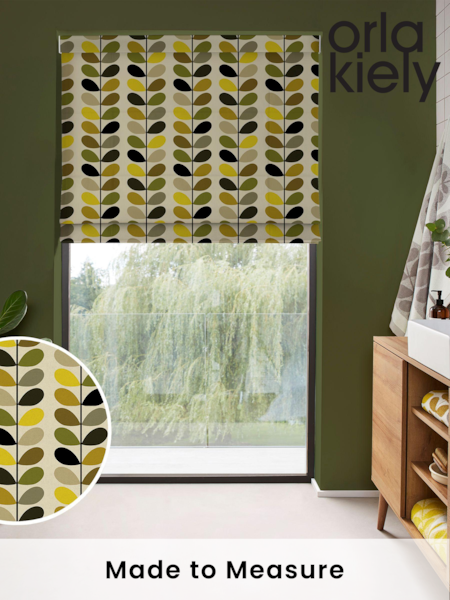Orla Kiely Yellow Multi Stem Made to Measure Roman 100% Cotton Blinds (N43096) | £79