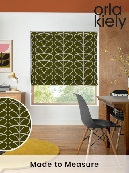 Orla Kiely Kelp Jumbo Linear Stem Made to Measure Roman 100% Cotton Blinds (N43100) | £79