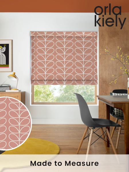 Orla Kiely Bubblegum Jumbo Linear Stem Made to Measure Roman 100% Cotton Blinds (N43101) | £79