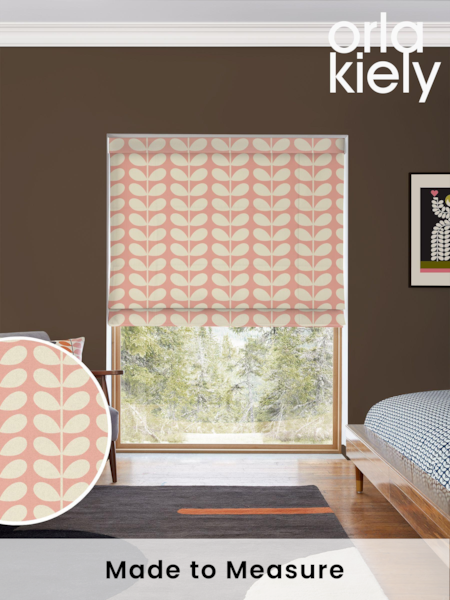 Orla Kiely Pink Solid Stem Made to Measure Roman 100% Cotton Blinds (N43125) | £79