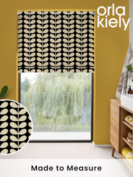 Orla Kiely Black Solid Stem Made to Measure Roman 100% Cotton Blinds (N43126) | £79