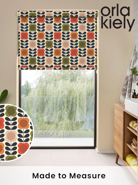 Orla Kiely Tomato and Pink Spot Flower Stem Made to Measure Roller Blinds (N43428) | £58