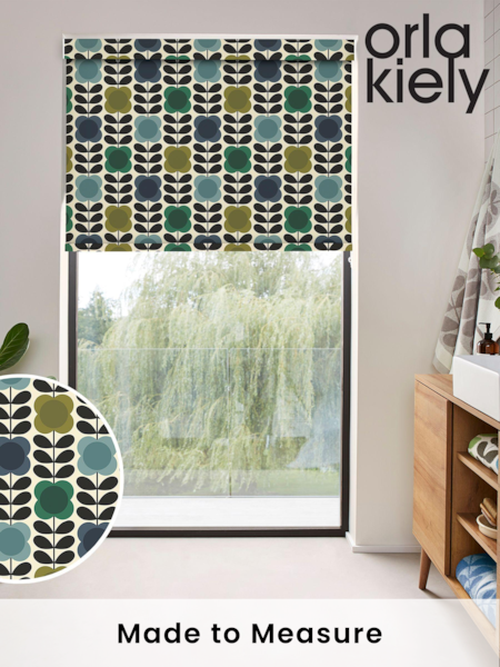 Orla Kiely Blue and Green Spot Flower Stem Made to Measure Roller Blinds (N43430) | £58