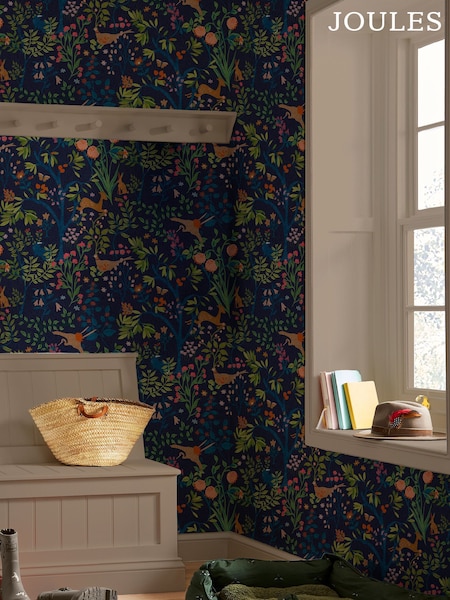 Joules Blue Enchanted Woodland 10M Wallpaper (N43571) | £48