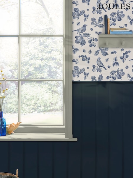 Joules Cream Blackberry Bird 10M Wallpaper (N43584) | £48