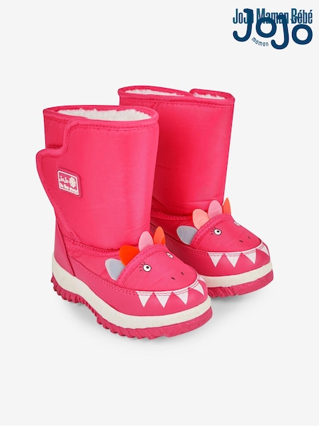 JoJo Maman Bébé Fuchsia Girls' Dino Snow Boots (N43958) | £17 - £19