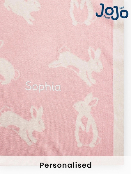 JoJo Maman Bébé Personalised Bunny Jacquard Shawl (N44046) | £31