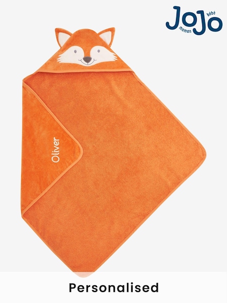 JoJo Maman Bébé Personalised Fox Hooded Towel (N44052) | £25.50