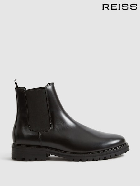 Reiss Black Chiltern Leather Chelsea Boots (N44212) | £228