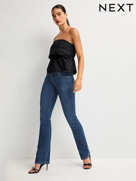 Mid Blue Wash Slim Lift And Shape Bootcut Jeans (N44504) | £48