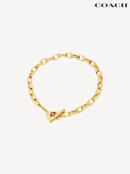 COACH Gold Tone Signature Link Bracelet (N44548) | £95