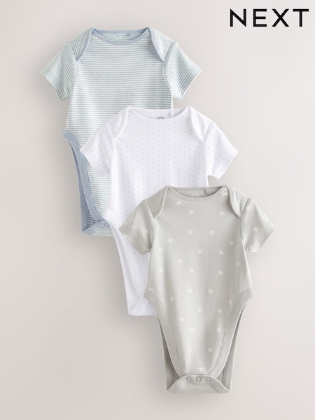 Blue Star Baby Hip Dysplasia Short Sleeve Bodysuits 3 Pack (N44795) | £13 - £15