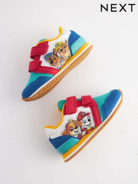Paw Patrol Blue Colourblock Wide Fit (G) Double Strap Trainers (N45077) | £6