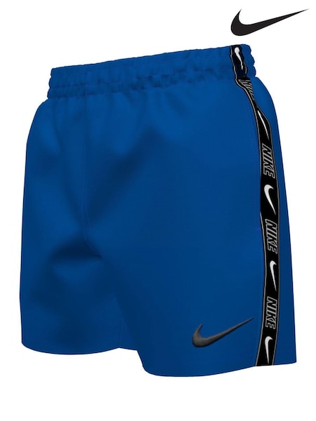 Nike Blue Swim Logo Tape 4 Inch Volley Shorts (N45881) | £23