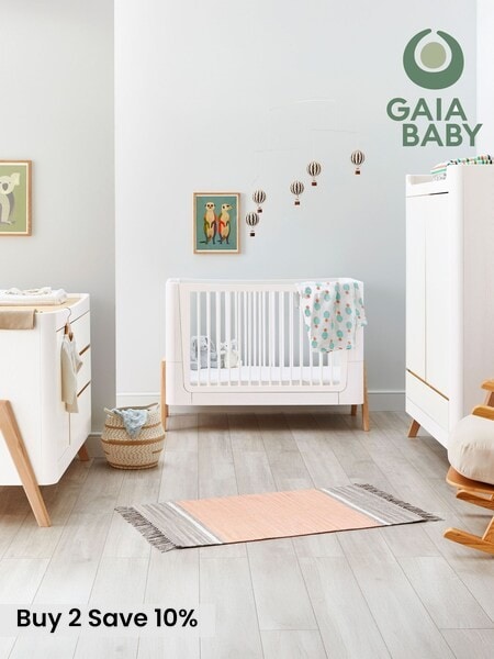 Gaia Baby White Hera Cot Bed and Dresser Set (N45980) | £1,700