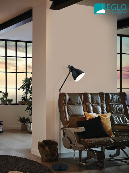 Eglo Black Priddy Steel Adjustable Floor Lamp (N46048) | £76