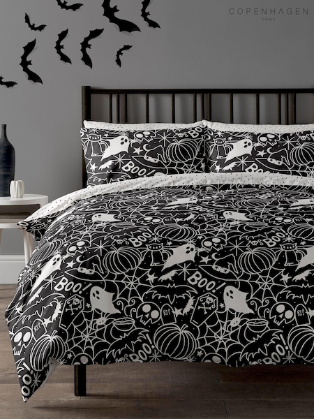 Copenhagen Home Black Death Doodle Duvet Cover & Pillowcase Set (N46491) | £20 - £28