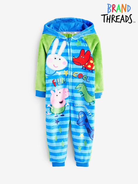 Brand Threads Blue George Pig Boys Fleece All-In-One (N46607) | £20