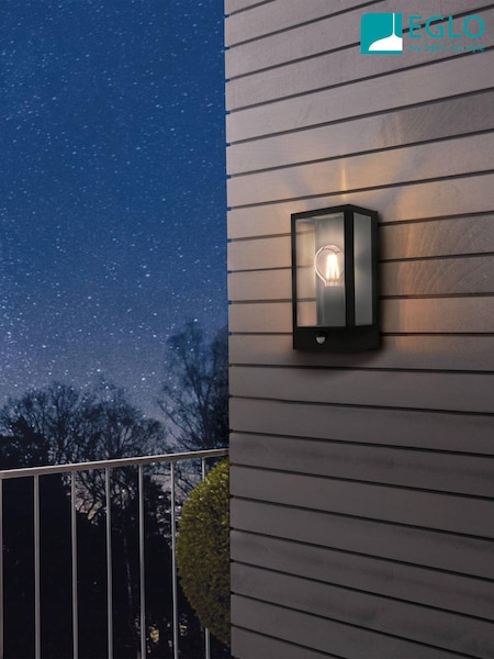 Eglo Black Alamonte Steel Outdoor Wall Light (N46640) | £75