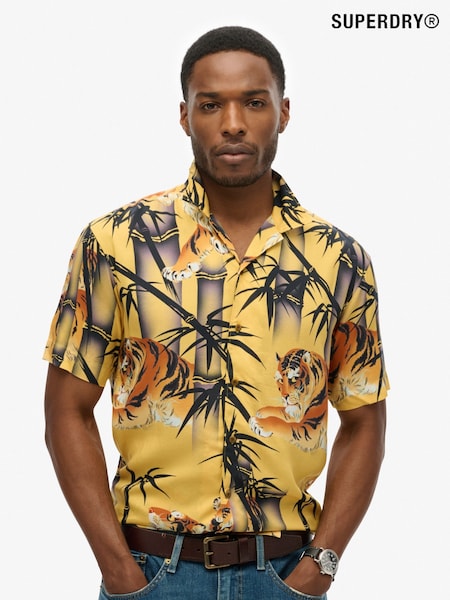 Superdry Gold 100% Cotton Hawaiian Resort Shirt (N46795) | £50