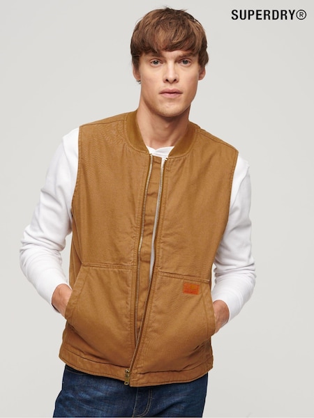 Superdry Brown SURPLUS WORKWEAR VEST (N46835) | £75