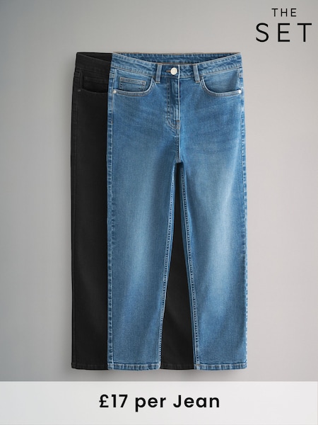 The Set Black/Blue 2 Pack Denim Straight Leg Jeans (N46935) | £34