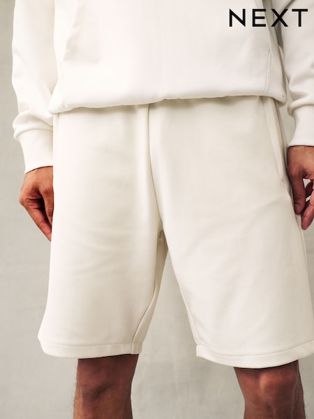 Ecru Straight Fit Zip Pocket Jersey Shorts (N47404) | £24