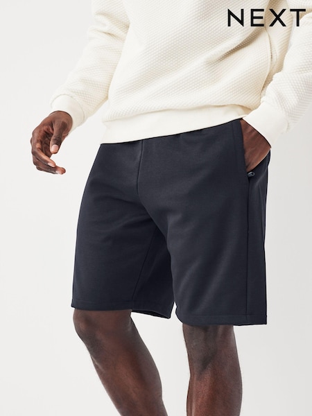 Navy Blue Straight Fit Zip Pocket Jersey Shorts (N47405) | £24