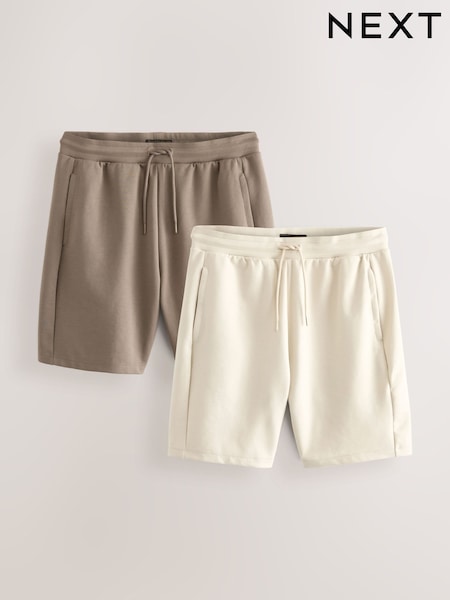 Ecru Natural Zip Pocket Jersey Shorts 2 Pack (N47410) | £46