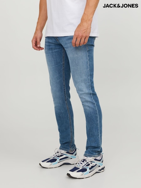 JACK & JONES Blue Distressed Wash Slim Fit Glenn Jeans (N47915) | £35
