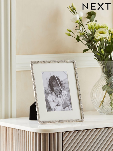Silver Metal Diamante Photo Frame (N48162) | £14 - £18