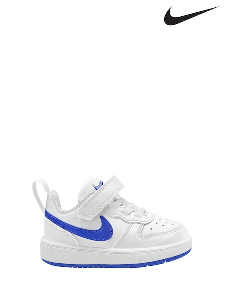 Nike White/Blue Infant Court Borough Low Recraft Trainers (N48465) | £35