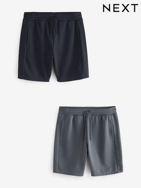 Navy Blue Slim Fit Zip Pocket Jersey Shorts (N49020) | £24
