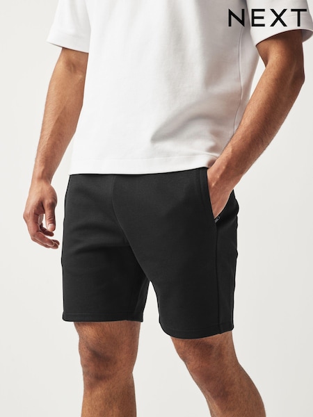 Black Slim Fit Zip Pocket Jersey Shorts (N49022) | £24