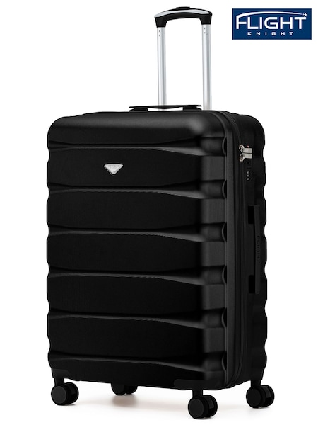 Coal Black - Flight Knight 8 Wheel Abs Hard Case Hold Suitcase