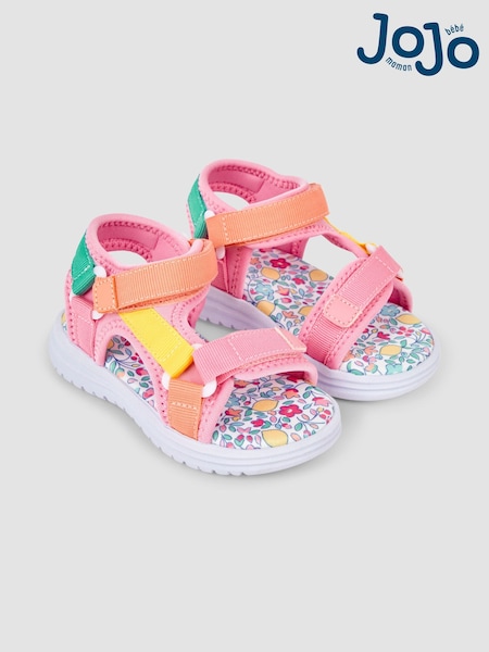 JoJo Maman Bébé Pink Colour Block Sandals (N49417) | £20