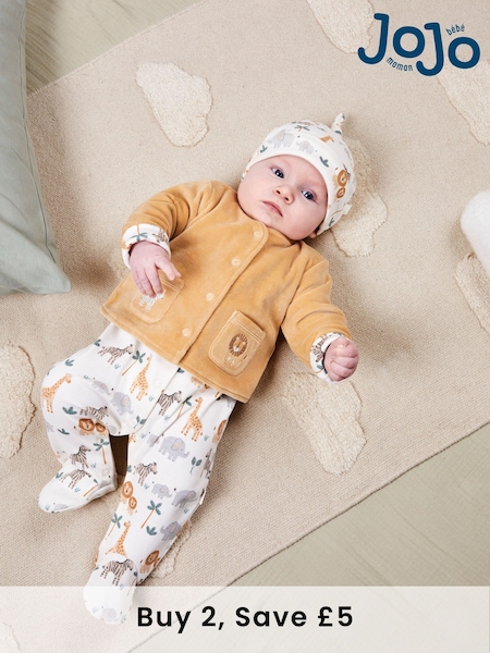 JoJo Maman Bébé Safari 2-Piece Safari Sleepsuit & Jacket Set (N49428) | £28
