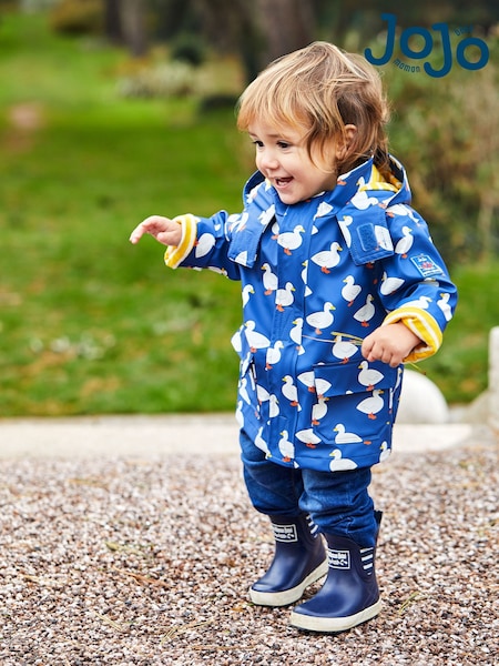 JoJo Maman Bébé Denim Blue Duck Waterproof Jacket (N49444) | £39.50