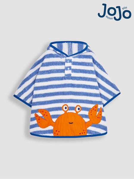 JoJo Maman Bébé Blue Crab Towelling Poncho (N49473) | £24