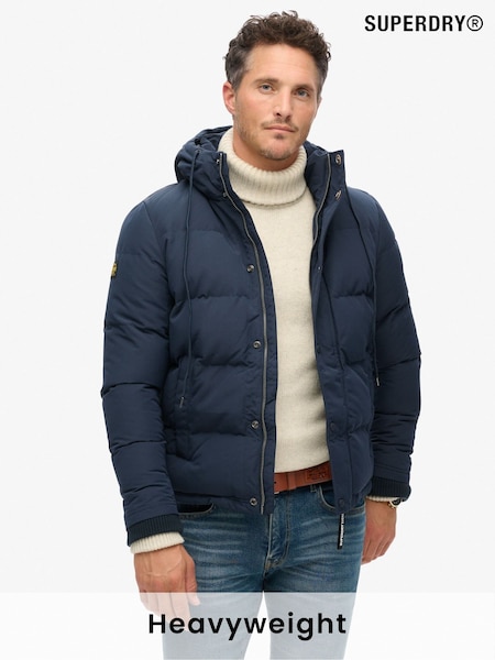 Superdry Blue Everest Hooded Puffer Jacket (N49624) | £120