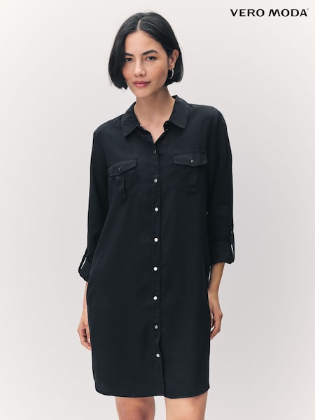 VERO MODA Black Denim Shirt Dress (N50417) | £45
