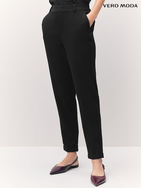 VERO MODA Black Slim High Waisted Trousers (N50459) | £30