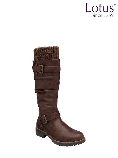 Lotus Brown Knee High Boots (N50847) | £70