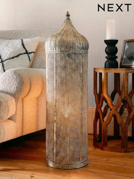 Brushed Silver Tangier Floor Lamp (N51161) | £120