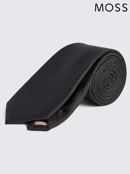 MOSS Black Textured Tie (N51181) | £20