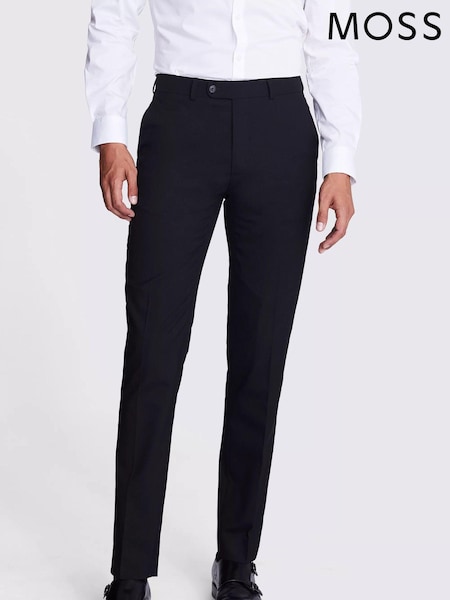MOSS Black Tailored Fit Trousers (N51186) | £50