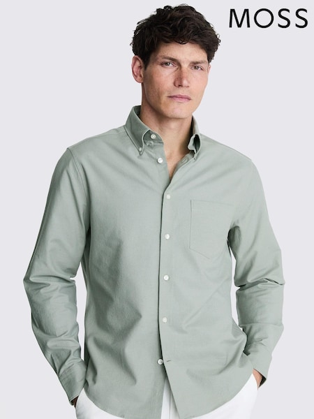 MOSS Green Washed Oxford 100% Cotton Shirt (N51716) | £40