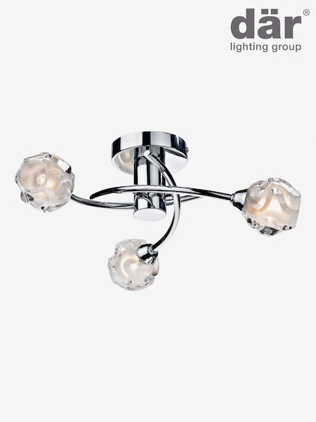 Dar Lighting Polished Chrome Seattle 3 Light Semi Flush Ceiling Light (N51767) | £97
