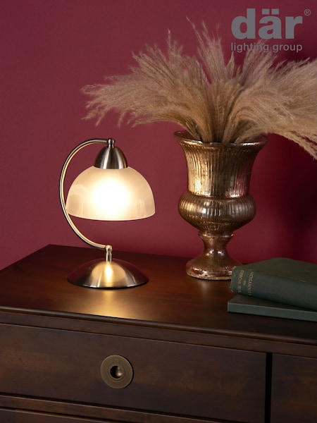Dar Lighting Chrome/Glass Saxby Satin Touch Table Lamp (N51769) | £39.50